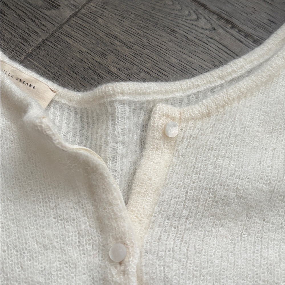 Sezane Cream Women's Cardigan - Picture 6 of 12